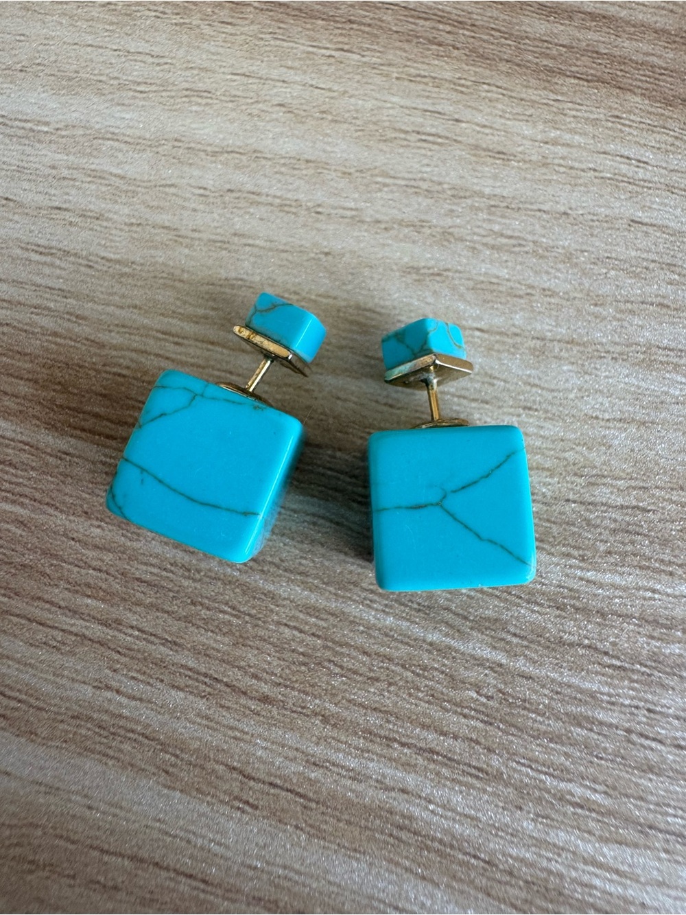 Locally-Made Turquoise Geometric Studs